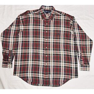 Vtg 90's RALPH LAUREN Blaire L/S Shirt Plaid Red Green Blue Multi Men's Large